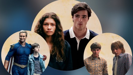 Antony Starr, Cameron Crovetti, Zendaya, Jacob Elordi, Noah Schnapp and Charlie Heaton